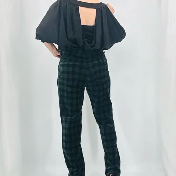 Talbots Holiday Preppy Old Money Tartan Plaid Velveteen Straight Leg Pants - Picture 5 of 16